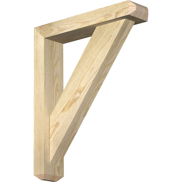 Ekena Millwork Traditional Craftsman Rough Sawn Bracket w/ Offset Brace, Douglas Fir, 4"W x 18"D x 22"H BKT0402X18X22TRA04RDF - main